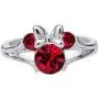 Disney Minnie Mouse Girls Jewelry, Silver Plated Crystal Head Ring, Size 4 Disney Minnie Mouse Girls Jewelry, Silver Plated Crystal Head Ring, Size 4