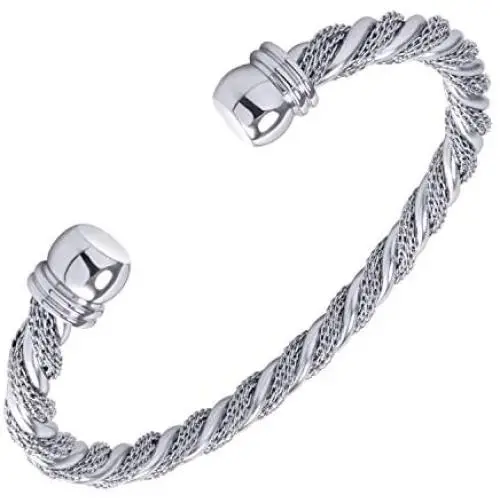 555Jewelry Adjustable Twisted Wire Cable Open Cuff Bangle Bracelet for Women & Girls 555Jewelry Adjustable Twisted Wire Cable Open Cuff Bangle Bracelet for Women & Girls