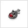 Heavstjer Punk Rock Stainless Steel Dragon Pendant Crystal Ball Necklace,24inches Link Chain