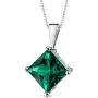 14 Karat White Gold Princess Cut 2.25 Carats Created Emerald Pendant 14 Karat White Gold Princess Cut 2.25 Carats Created Emerald Pendant