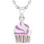 925 Sterling Silver Pink Cupcake Jewelry Set Necklace Earrings Girls 16'' 925 Sterling Silver Pink Cupcake Jewelry Set Necklace Earrings Girls 16''