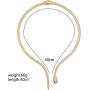 Unicra Goldtone Snake with Black Eyes Curved Bar Design Adjustable Gothic Magnetic Choker Necklace Pendant for Women and Girls