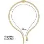 Unicra Goldtone Snake with Black Eyes Curved Bar Design Adjustable Gothic Magnetic Choker Necklace Pendant for Women and Girls