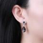 Teardrop Earrings Drop 925 Sterling Silver Dangle Earrings Girls Dating Crystal Gift