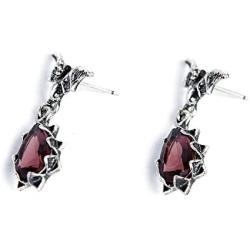 Paialco Bat and Teardrop Drop Dangle Earrings 925 Sterling Siver Vintage Gothic and Punk Earbob
