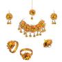 Zephyrr Flower Jewellery Set for Women and Girls: Haldi Baby Shower, Mehndi Godbharai Gota Patti Necklace Set With Maang/Tikka/Earrings/Bangles/Finger Ring, Haldi, Fashion Jewellery.