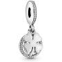 Pandora Jewelry Lucky Four-Leaf Clover Dangle Cubic Zirconia Charm in Sterling Silver