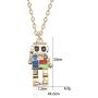 MIXIA Anime Colorful 3D Robot Necklace Hip Hop Mechanic Charm Necklaces Gold Silver Chain Choker Jewelry for Women Men Gift 18''