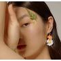 SUNSCSC Flowers Hook Earrings for Women Girl Daisy Flower Drop Dangle Ear Stud Earrings Gift Jewelry