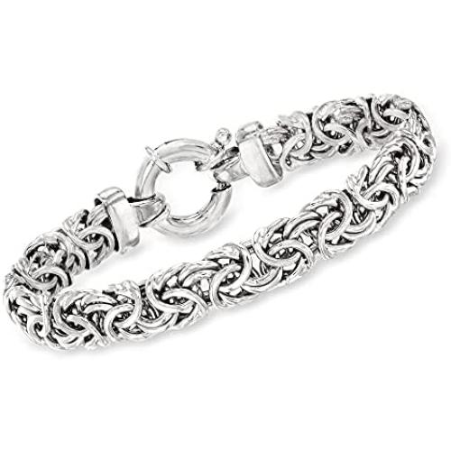 Ross-Simons Sterling Silver Medium Byzantine Bracelet