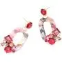 BSJELL Acrylic Resin Dangle Earrings For Women Statement Floral Tortoise Shell Hoop Earrings Crystal Multicolor Oval Geometric Drop Earrings Fashion Jewelry