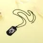 Wolf Pendant Necklace for Men, Inspirational I am Wolf Spirit Dog Tag Strength Jewelry for Tenn Boy Men 2-sided Black