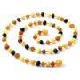 TipTopEco Raw Baltic Amber Adult Necklace - 21.5 Inches Long - Unpolished Multicolor Beads (Mix, 21.5)