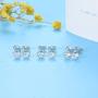 Sterling Silver Stud Earrings for Women Men Girls- 3 Pairs of Tiny Round Cubic Zirconia Earrings CZ Small Cartilage Tragus Earrings(2mm/3mm/4mm)