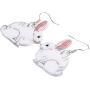 WEVENI Acrylic Easter Egg Bunny Rabbit Hare Earrings Dangle Drop Lovely Pet Jewelry For Women Girls Nice Gift