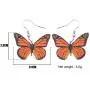 NEWEI Acrylic Flying Butterfly Dangle Earrings Big Long Drop Hook Insect Jewelry For Women Girl Gift Charm