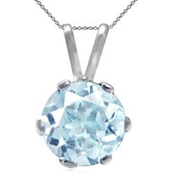 Silvershake 6mm 0.24 Inch Round Shape Gemstone 925 Sterling Silver Solitaire Pendant with 18 Inch Chain Necklace Jewelry for Teens Girls