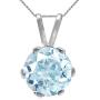 Silvershake 6mm 0.24 Inch Round Shape Gemstone 925 Sterling Silver Solitaire Pendant with 18 Inch Chain Necklace Jewelry for Teens Girls