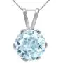 Silvershake 6mm 0.24 Inch Round Shape Gemstone 925 Sterling Silver Solitaire Pendant with 18 Inch Chain Necklace Jewelry for Teens Girls