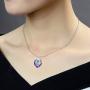 BriLove Women 925 Sterling Silver CZ Heart Necklace Earrings Set