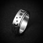 HZMAN Moon Star Sun Fine Tuning Rotating Ring Stainless Steel Boho Jewelry for Women Men Sizs 5-12