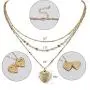 Layered Choker Necklace for Women,Heart Locket Pendant Necklaces with Dainty Chain, 14k Warm-Gold Plated, Delicate Gifts for women teen girls