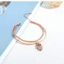 Fashion Ahead Womens Multi-Layers Link Charms Bracelet CZ Crystal Filled Love Key Butterfly Hamsa Hand Evil Eye Pendant Charms Rose Gold Chain Adjustable Bracelet