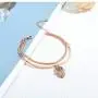 Fashion Ahead Womens Multi-Layers Link Charms Bracelet CZ Crystal Filled Love Key Butterfly Hamsa Hand Evil Eye Pendant Charms Rose Gold Chain Adjustable Bracelet