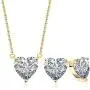 Beyond Love Heart Pendant Necklace and Earrings Jewelry Set for Women 18K White Gold Plated Bridal Wedding Silver Choker 5A Zirconia Girl Gift Party 18” Beyond Love Heart Pendant Necklace and Earrings Jewelry Set for Women 18K White Gold Plated Bridal Wedding Silver Choker 5A Zirconia Girl Gift Party 18”