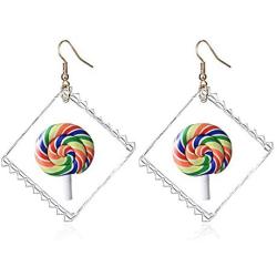 VEINTI+1 Funny Transparent Candy Bag with Fruit Design Creative Earrings for Women/Girls