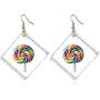VEINTI+1 Funny Transparent Candy Bag with Fruit Design Creative Earrings for Women/Girls