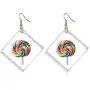 VEINTI+1 Funny Transparent Candy Bag with Fruit Design Creative Earrings for Women/Girls
