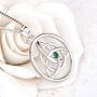 YL Celtic Knot Necklace 925 Sterling Silver Created Aquamarine/Ruby/Emerald/Cubic Zirconia Trinity Pendant Love Knot Jewelry