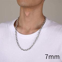 ChainsHouse Men Women Chain Rolo Necklace,3mm/5mm/7mm/9mm/12mm Wide Stainless Steel/Black Metal/18K Gold Plated Cable Link Necklace, 18''-30'' Length-with Gift Box