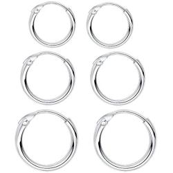 Sleeper Cartilage Tiny Small Hoop Earrings for Women Girls 925 Sterling Silver Round Nose Ring Helix Tragus Piercings Endless Hoops 8/10/12mm