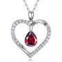 HAOSG 925 Sterling Silver Love Heart February Birthstone Created Amethyst Necklace Valentines Day Birthday Jewelry Gifts for Her Women Girls, 16''+2'' Adjustable Chain