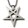 Pentagram Necklace Inverted Pagan Satanic Goth Occult Witchcraft (Silver)