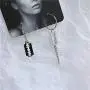 Razor Blade Hoop Earrings Dangle Simple Geometric Circle Chain Blade Shaped Dangle Drop Earrings for Women Girls Jewelry Gifts
