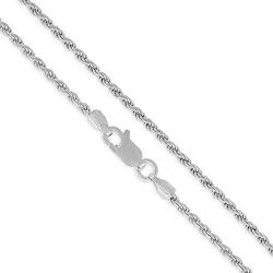 Authentic Solid Sterling Silver Rope Diamond-Cut Braided Twist Link .925 Rhodium Necklace Chains 1.5MM - 5.5MM, 16'' - 30'', Made In Italy, Men & Women, Next Level Jewelry