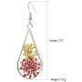 BaubleStar Pressed Flower Teardrop Earrings Dry Flowers Drop Dangle Fashion Jewelry