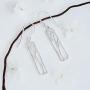 Boma Jewelry Sterling Silver Rectangle Tree Silhouette Dangle Earrings