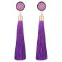 Zealmer Rose Flower Long Thread Tassel Drop Earrings for Women
