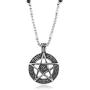 BLEUM CADE Star Pentagram Pentacle Pagan Wiccan Witch Gothic Pendant Necklace with Agate Chain 27''