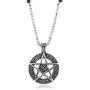 BLEUM CADE Star Pentagram Pentacle Pagan Wiccan Witch Gothic Pendant Necklace with Agate Chain 27''