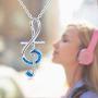 Musical Necklace S925 Sterling Silver Music Note Pendant Necklace Music Clef Jewelry Gifts for Women Daughter Wife Birthday