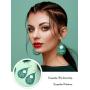 25 Pairs St. Patricks Day Faux Leather Earrings Irish Shamrock Dangle Earrings Green Clover Teardrop Earrings Set for Women Girls