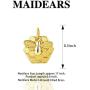 MAIDEARS Bee Jewelry for Women - Love Heart Ladybug Necklace Honeycomb&Bee Necklace for Girls 14K Gold Plated Animal Necklace Jewelry Gift 18 Inch Box Chain