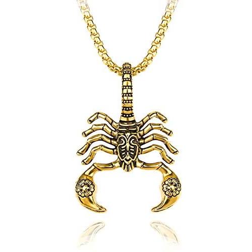 Aineecy Hip Hop Scorpion Necklace for Women Men Personlized Punk Scorpion Scorpio Constellation Pendant Necklace Teen Girls Scorpion Jewelry