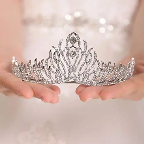FXmimior Silver Bridal Wedding Crown Headband Women Crystal Tiara Headpiece Wedding Hair Accessories FXmimior Silver Bridal Wedding Crown Headband Women Crystal Tiara Headpiece Wedding Hair Accessories