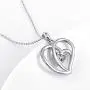 925 Sterling Silver Cubic Zirconia Love Heart Engraved Necklace for Women, 18'' 925 Sterling Silver Cubic Zirconia Love Heart Engraved Necklace for Women, 18''